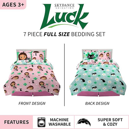 Skydance Luck Kids Bedding Super Soft Comforter and Sheet Set with Sham, 7 Piece Full Size, By Franco