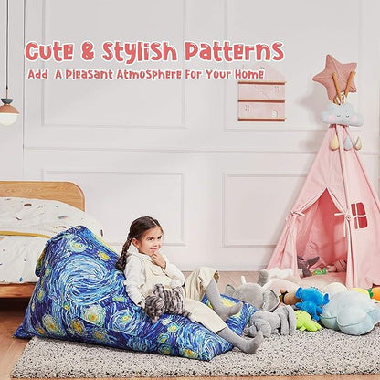 Nobildonna Stuffed Animal Storage Bean Bag for Kids (No Filler), Extra Large 250L Bean Bag Chair Cover Only, Washable Beanbag without Filling Soft Premium Canvas Stuffable Bean Bag Cover
