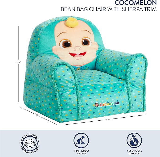 Idea Nuova Cocomelon Bean Bag Sofa Chair , Large