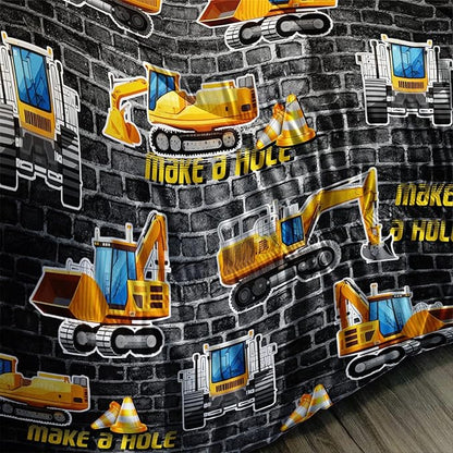 Axolotl Excavator Bedding Set Full Size,Yellow Excavator Bed Comforter for Kids Boys Teens,Tractor Truck Bedding Set for Boys,Construction Bedding Set for Boys,1 Quilt 2 Pillowcases,Deep Grey