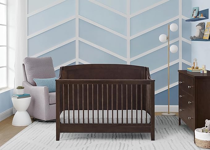 Delta Children Campbell 6-in-1 Convertible Crib - Greenguard Gold Certified, Walnut Espresso