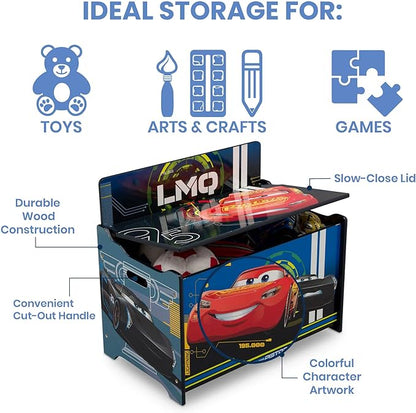 Delta Children Deluxe Toy Box, Disney/Pixar Cars