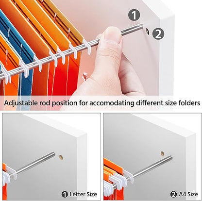 Yaheetech File Cabinet Mobile Letter Size File Organization Unit Mobile Lateral Filing Cabinet Printer Stand for Home and Office,White