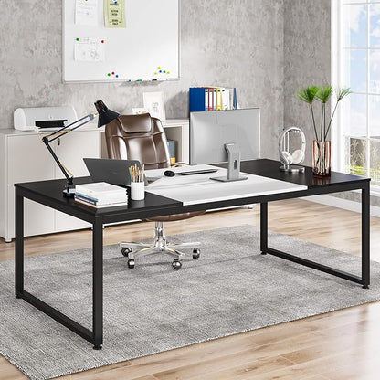 70.8 Inch Executive Desk, Large Computer Office Desk, Modern Simple Business Study Writing Table for Home Office