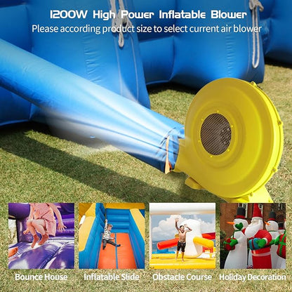 Inflatable Blower,1200W 1.5 HP Inflatable Bouncer Blower,Air Blower for Inflatables,Commercial Bounce House Blower for Bounce House,Inflatable Figures Outdoor Christmas Decorations