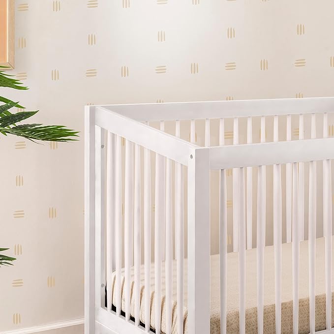 Babyletto Sprout 4-in-1 Convertible Crib with Toddler Bed Conversion Kit in White, Greenguard Gold Certified