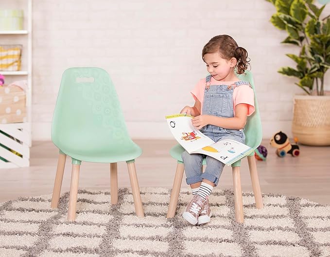B. toys- B. spaces – Chairs For Kids – 2 Chairs – Wooden Legs - Furniture For Kids – Kid Century Modern: Chair Set - Mint- 3 Years +