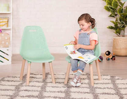 B. toys- B. spaces – Chairs For Kids – 2 Chairs – Wooden Legs - Furniture For Kids – Kid Century Modern: Chair Set - Mint- 3 Years +