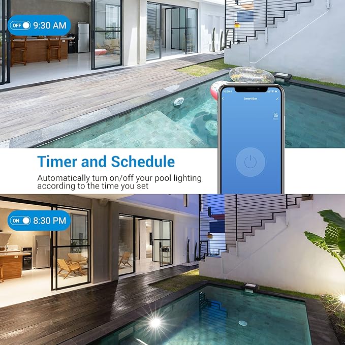 DEWENWILS Pool Timer, WiFi Timer Switch, Heavy Duty 40A 120-277 VAC 2HP, Compatible with Smart Phone, Alexa, Google Assistant, ETL Listed Milky