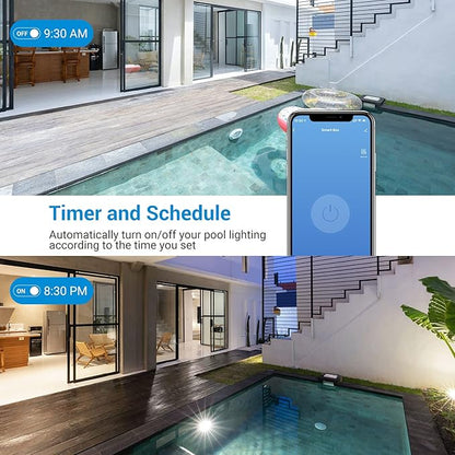 DEWENWILS Pool Timer, WiFi Timer Switch, Heavy Duty 40A 120-277 VAC 2HP, Compatible with Smart Phone, Alexa, Google Assistant, ETL Listed Milky