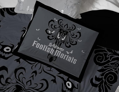 Jay Franco Disney Haunted Mansion Happy Haunts Damask 7 Piece Full Bed Set - includes Reversible Comforter & Sheet Set - Super Soft Fade Resistant Microfiber - (Official Disney Product)