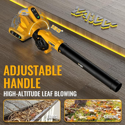 Leaf Blower, Cordless Leaf Blower for De-Walt 20V Battery, 3 Speed Modes Up to 200MPH, 270° Rotatable Electric Leaf Blower with 4 Blowing Nozzles for Lawn Care and Yard(Battery Not Included)