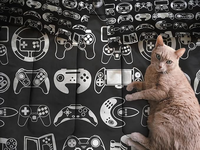Sunnycitron Kids comforter sets Gamer Bedding Sets for Boys Twin Comforter Set Gaming Comforter Sets Gamer Comforter Set for Boys Gaming Bed Gamer Room Decor,1 Comforter 2Pillowcase