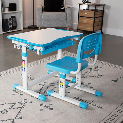 VIVO Height Adjustable Kids Desk Chair, Chair Only, Designed for Interactive Workstation, Universal Children's Ergonomic Seat, Blue, DESK-V201B-CH