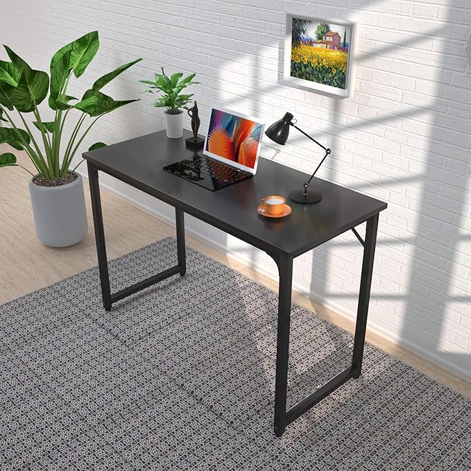 Foxemart Modern Small Computer Desk, 32 Inch, Sturdy Laptop Study Desk Table for Home Office, Black