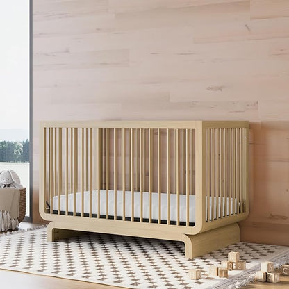 Storkcraft Santorini Deluxe 5-in-1 Convertible Crib with Bonus Toddler Guardrail (Driftwood) – GREENGUARD Gold Certified, Toddler Guardrail Included in Box, Fits Standard Crib Mattress