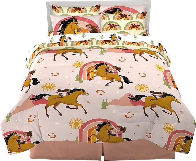 Franco Kids Bedding Super Soft Comforter and Sheet Set with Sham, 7 Piece Full Size, Spirit Riding Free