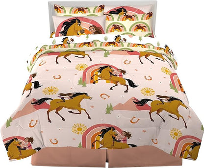 Franco Kids Bedding Super Soft Comforter and Sheet Set with Sham, 7 Piece Full Size, Spirit Riding Free