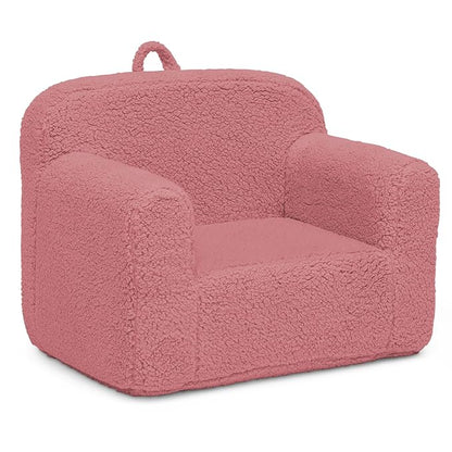 Delta Children Sherpa Cozee Chair - Foam Kids Chair for Ages 18 Months and Up, Rose