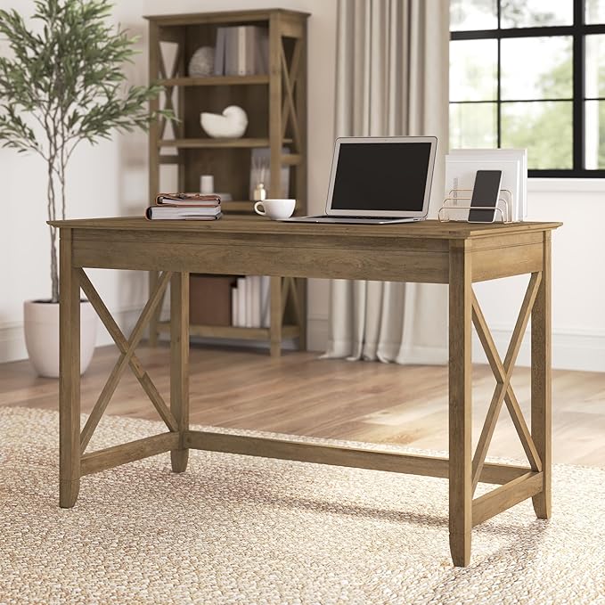Bush Furniture Key West 2-Drawer Lateral File & Writing Table Set, Modern Farmhouse Home Office