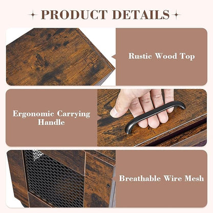 Rolling File Cabinet Cart, Hanging File Organizer Box with Lid for Home Office, Small Filing Cabinet on Wheels Under Desk, Mobile Decorative Document Storage Basket for Letter & Legal Size