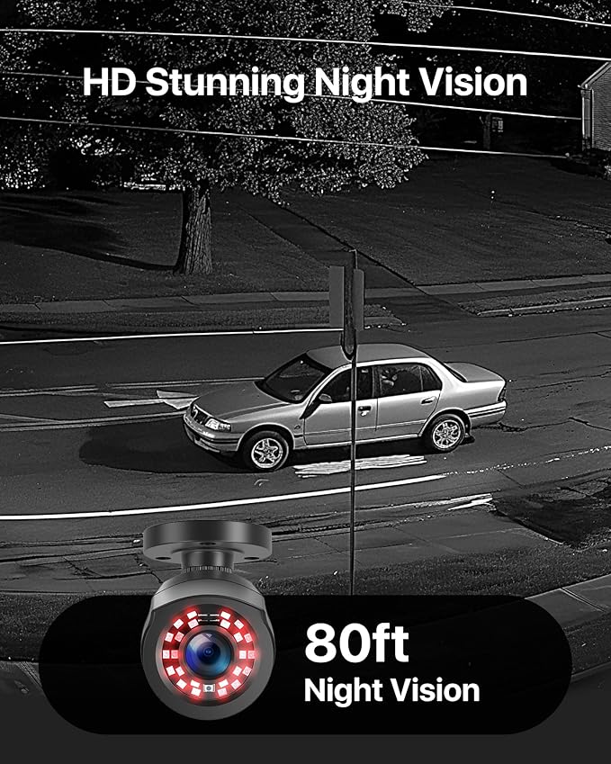 ZOSI 3K Lite 8CH Home Security Camera System Outdoor,8Channel H.265+ CCTV DVR,8pcs 1080p Weatherproof Surveillance Bullet Dome Cameras,Night Vision,AI Human/Vehicle Detection,Remote Access(No HDD)