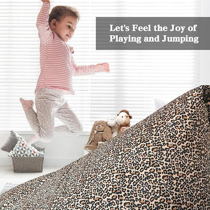 Jorbest Stuffed Animal Storage Bean Bag Chair Cover for Kids and Adults, Bean Bag Stuffed Animal Storage, Luxury Velvet Leopard Print Bean Bag Covers Only without Filling, (200L/52 Gal)