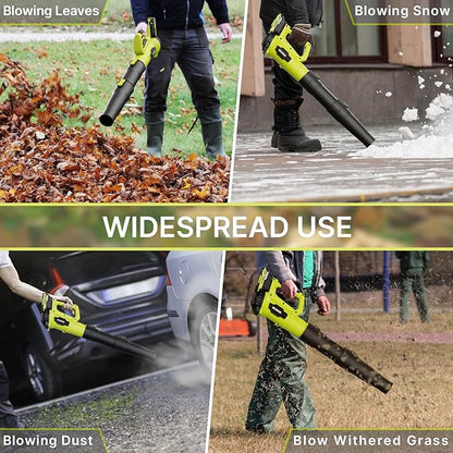 Leaf Blower, 21V Electric Cordless Leaf Blower, 2 X 2.0Ah Batteries and Charger Included, Lightweight Leaf Blower for Patio Cleaning, Lawn Care, Blowing Leaves and Dust, etc.