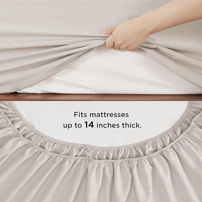 Bedsure Beige Twin Comforter Set - 5 Pieces Solid Twin Bed in a Bag, Twin Bed Set Beige with Quilted Warm Fluffy Comforters, Sheets, Pillowcase & Sham