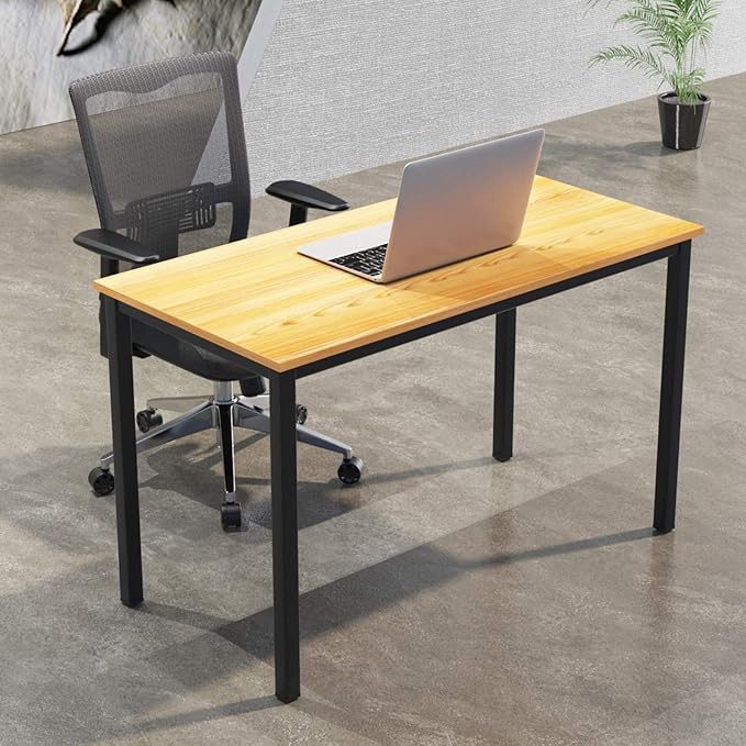 SDHYL 47 inches Contemporary Computer Desk Spacious Workstation Sturdy Writing Desk Meeting Desk, S7-GCP2AC3-120TB