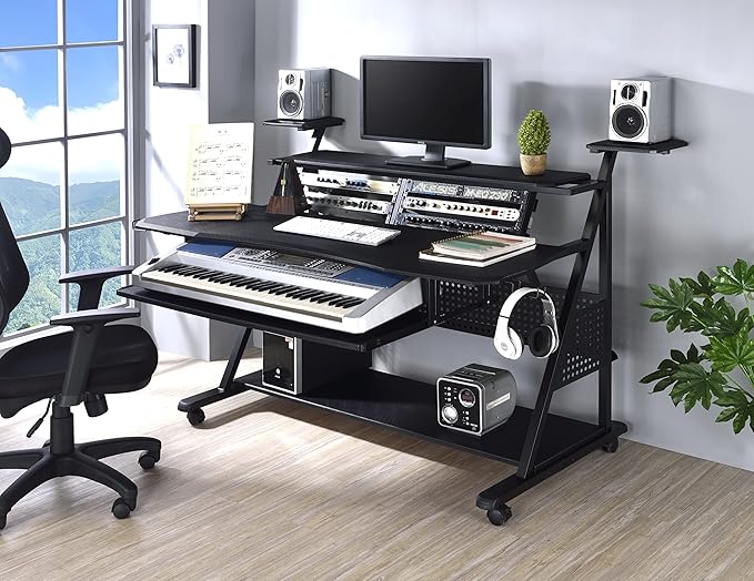 NicBex Laik-DW-00057-DX Desks, 67" W x 38" D x 42" H, Black