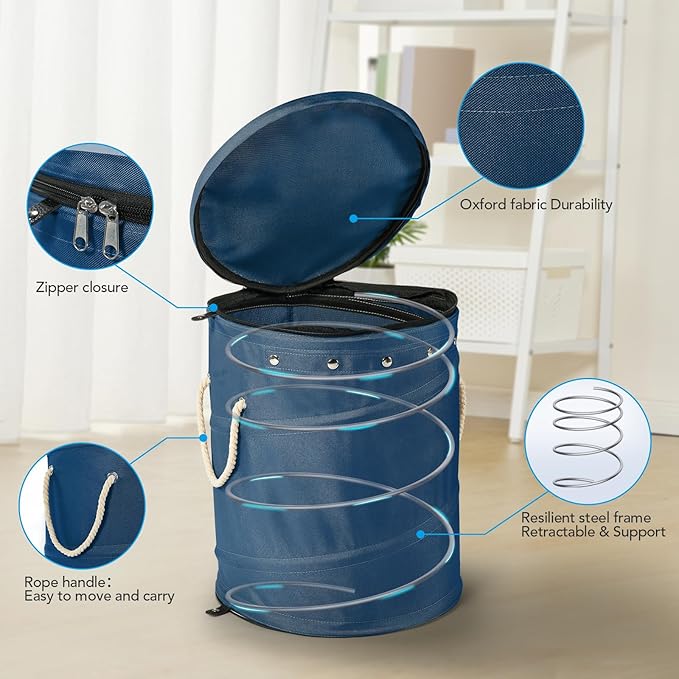 Toy Storage Basket + Play Mat for Kids Toy Chest Organizer Toy Box for Toddlers Boys Girls Kids Toy Storage Organizer Storage Bins with Lids Large Toy Box Living Room Nursery Playroom (Blue)