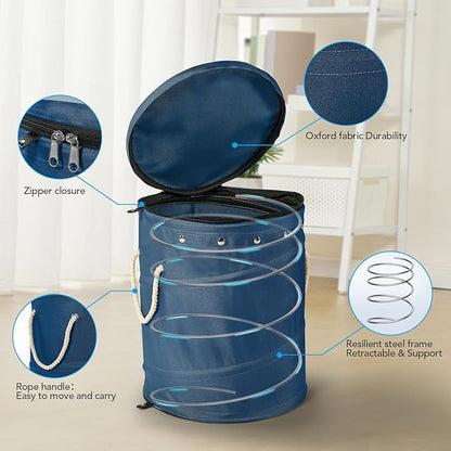 Toy Storage Basket + Play Mat for Kids Toy Chest Organizer Toy Box for Toddlers Boys Girls Kids Toy Storage Organizer Storage Bins with Lids Large Toy Box Living Room Nursery Playroom (Blue)