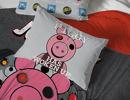 Jay Franco Piggy Join US 7 Piece Queen Size Bed Set - includes Comforter & Sheet Set - Super Soft Fade Resistant Polyester (Official Piggy Product)