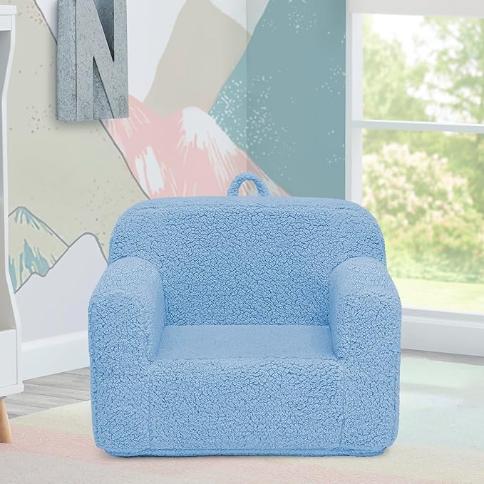 Delta Children Cozee Sherpa Chair, Powder Blue