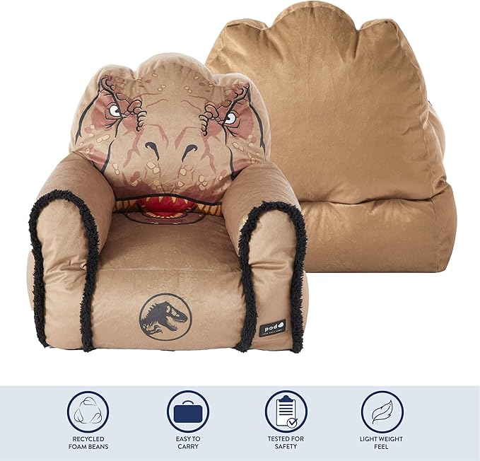 Idea Nuova Bean Bag Sofa Chair, Jurassic World