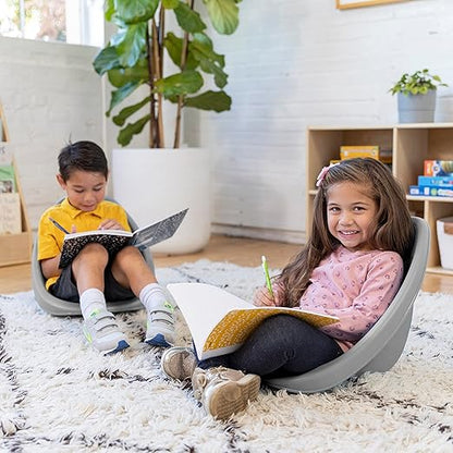 ECR4Kids Leaf Floor Seat, Rocker Chair, Light Grey, 6-Piece