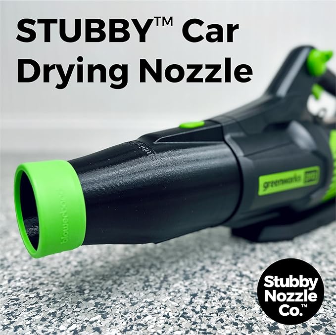 Stubby Car Drying Nozzle for Greenworks 760, 730, 700, 610, 585, 550, 515, & 500 CFM Leaf Blowers
