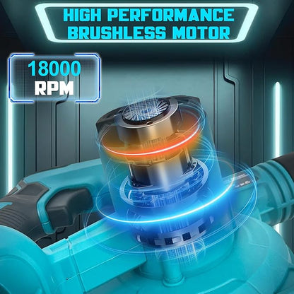 Cordless Leaf Blower for Makita 18V Battery,Electric Jobsite Air Blower with Brushless Motor,6 Variable Speed Up to 180MPH,2-in-1 Handle Electric Blower and Vacuum Cleaner(Only Tools)