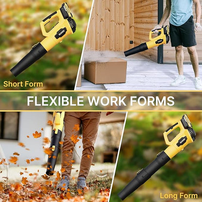 Leaf Blower, 21V Electric Cordless Leaf Blower, 2 X 2.0Ah Batteries and Charger Included, Lightweight Leaf Blower for Patio Cleaning, Lawn Care, Blowing Leaves and Dust, etc.