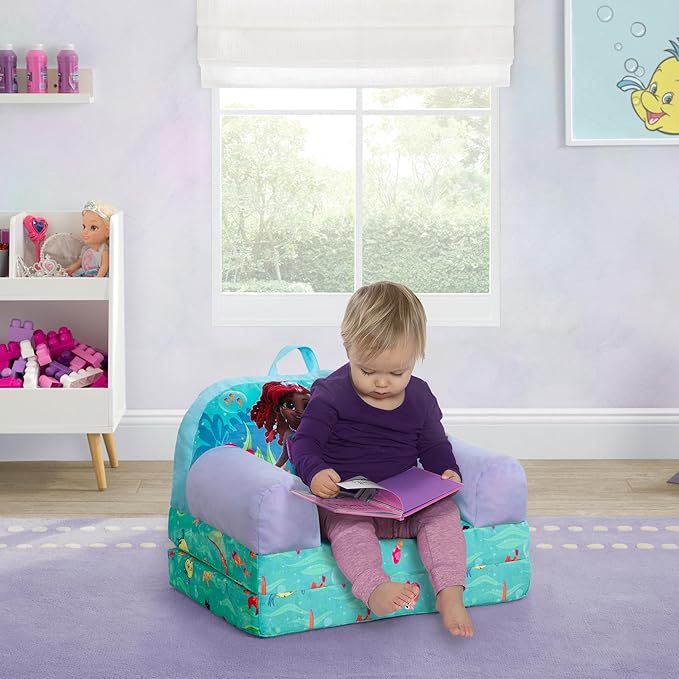 Delta Children Cozee Buddy Flip-Out Kids Chair, Disney Junior’s Ariel