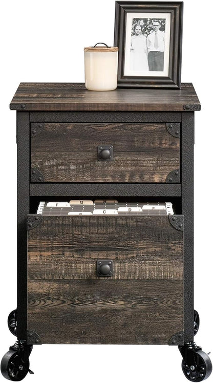 Sauder Steel River File Pedestal, L: 20.87" x W: 23.86" x H: 26.58", Carbon Oak Finish