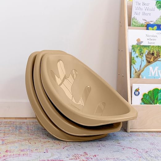 ECR4Kids Leaf Floor Seat, Rocker Chair, Sand, 6-Piece