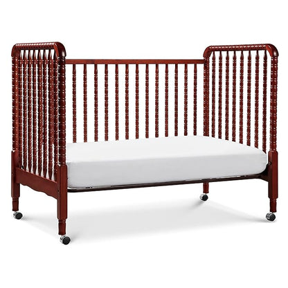 DaVinci Jenny Lind 3-in-1 Convertible Crib in Rich Cherry, Removable Wheels, Greenguard Gold Certified