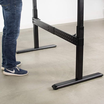 VIVO Black Universal Steel Clamp-on Desk Stabilizer Bar, 36 to 61.6 inch Bracket Support System for Sit to Stand Desk Frames, DESK-STB01B