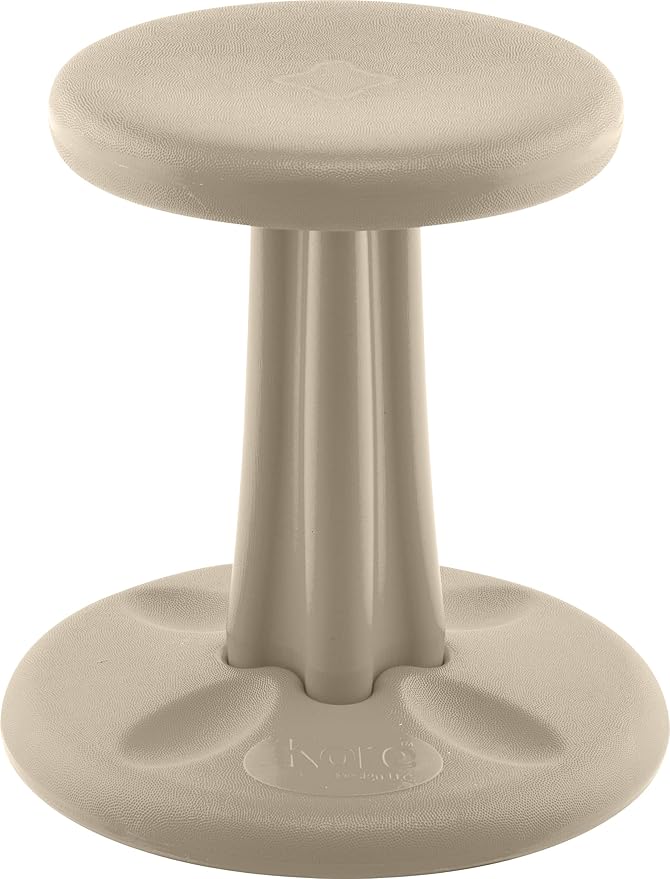 Kore Kids Wobble Chair - Flexible Seating Stool for Classroom & Elementary School, ADD/ADHD - Made in The USA - Age 6-7, Grade 1-2, Sand Dollar (14in)