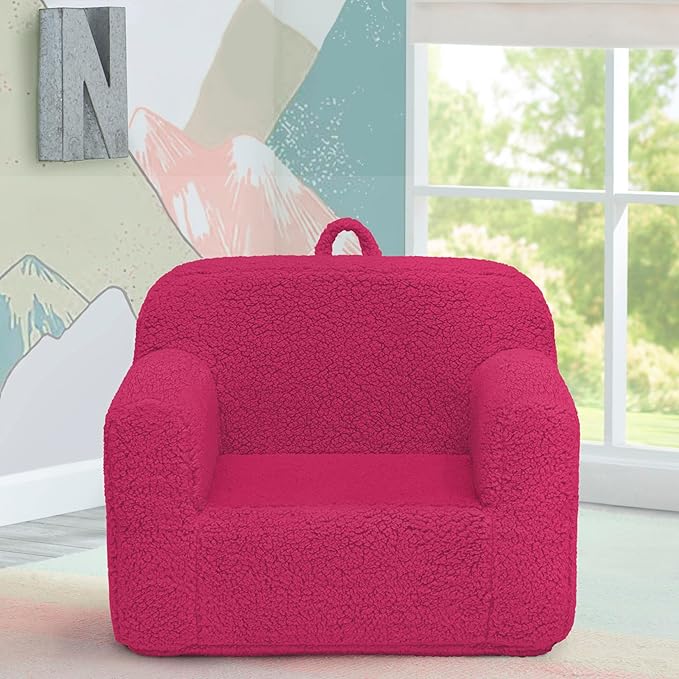 Delta Children Cozee Sherpa Chair, Hot Pink