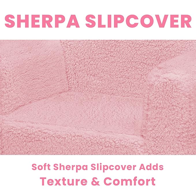 Delta Children Cozee Sherpa Chair, Pink