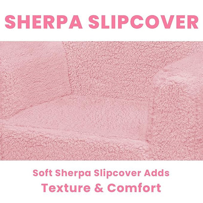 Delta Children Cozee Sherpa Chair, Pink