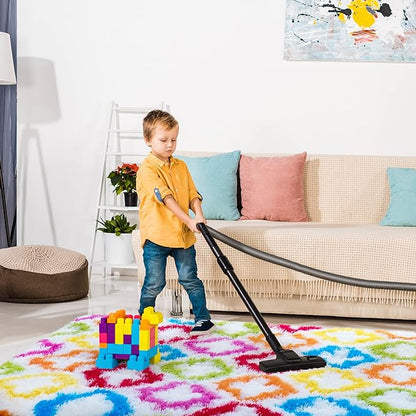 Tepook Fluffy Colorful Rug for Kids, Shaggy Soft Rainbow Area Rugs for Girls Bedroom, Indoor Modern Geometric Moroccan Rugs Plush Girls Kids Rug for Playroom Teens Room Nursery Home Decor, 3 X 5 ft